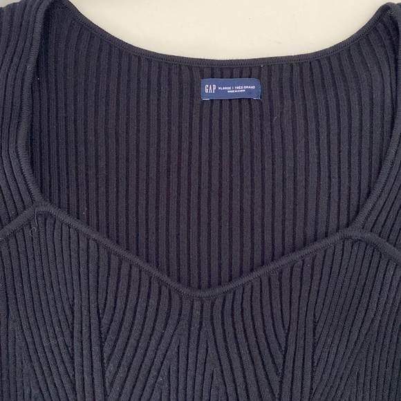 GAP Black midi sweater dress with sweat-heart neckline & long sleeves. XL - Picture 5 of 8